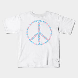 Floral Peace Sign - Discreet Trans Pride Kids T-Shirt